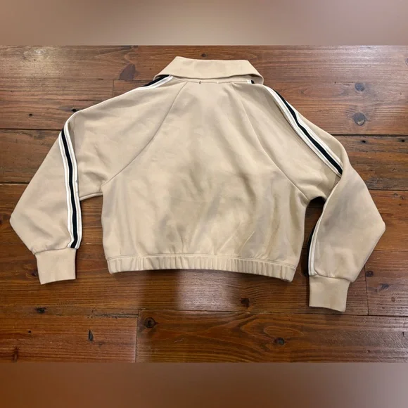 Champion Beige Bomber Jacket with Black & White Stripes - Picture 7 of 7